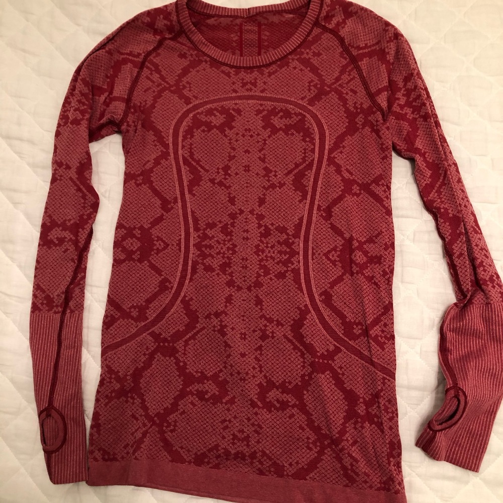 Red Lululemon Long Sleeve Top